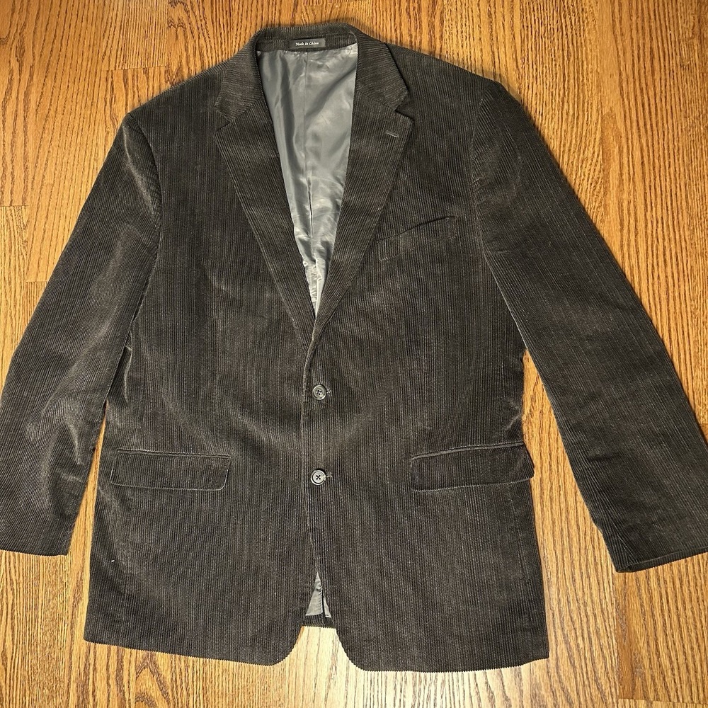 Chaps Mens Corduroy Jacket Suit Size 46 R Brown Holiday Fall Winter